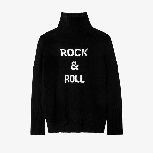 Zadig and Voltaire Alma Rock and Roll Iconic Merino Wool Turtleneck Sweater M - Picture 2 of 8